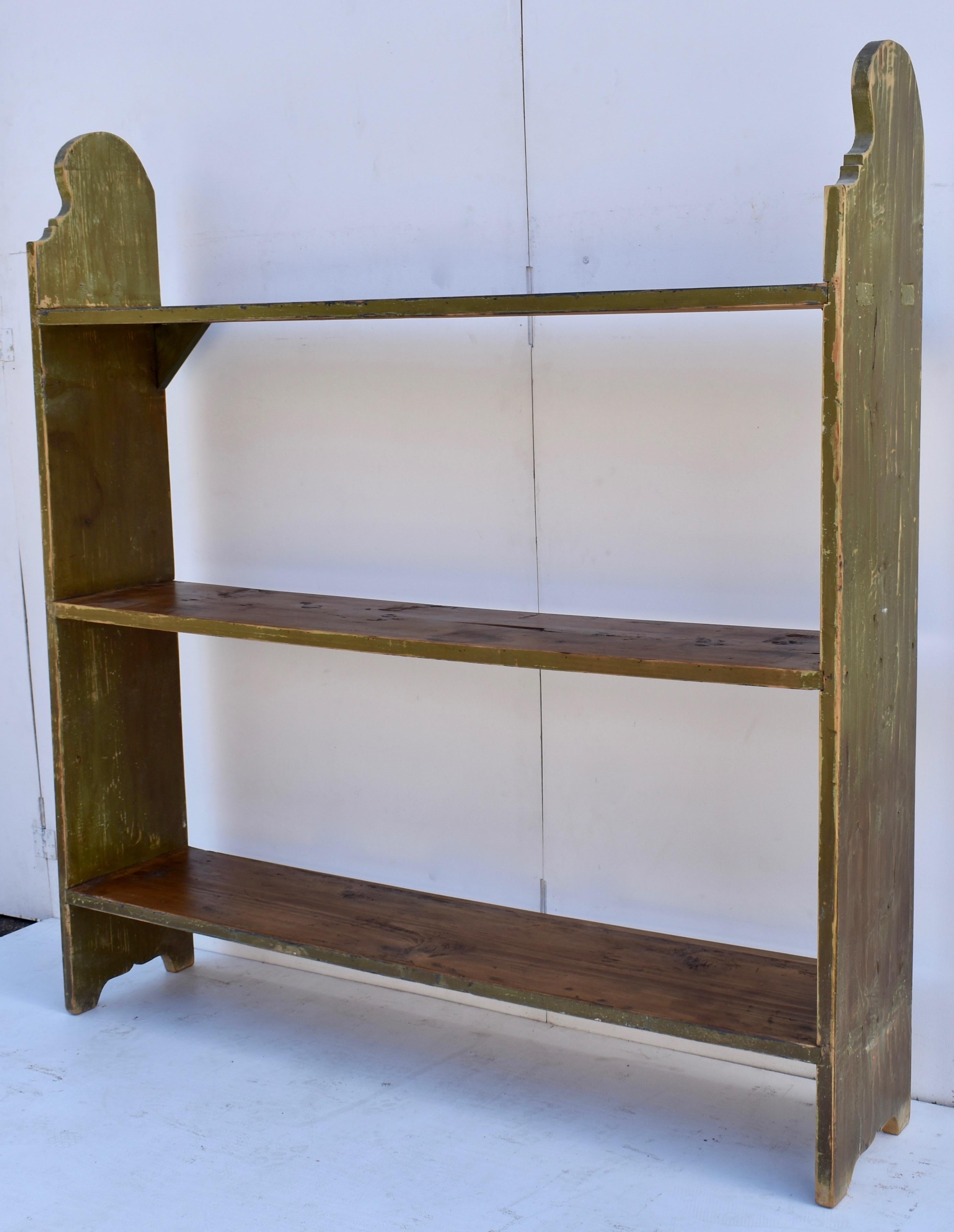 Country Painted Pine Bucket Bench or Utility Shelves For Sale
