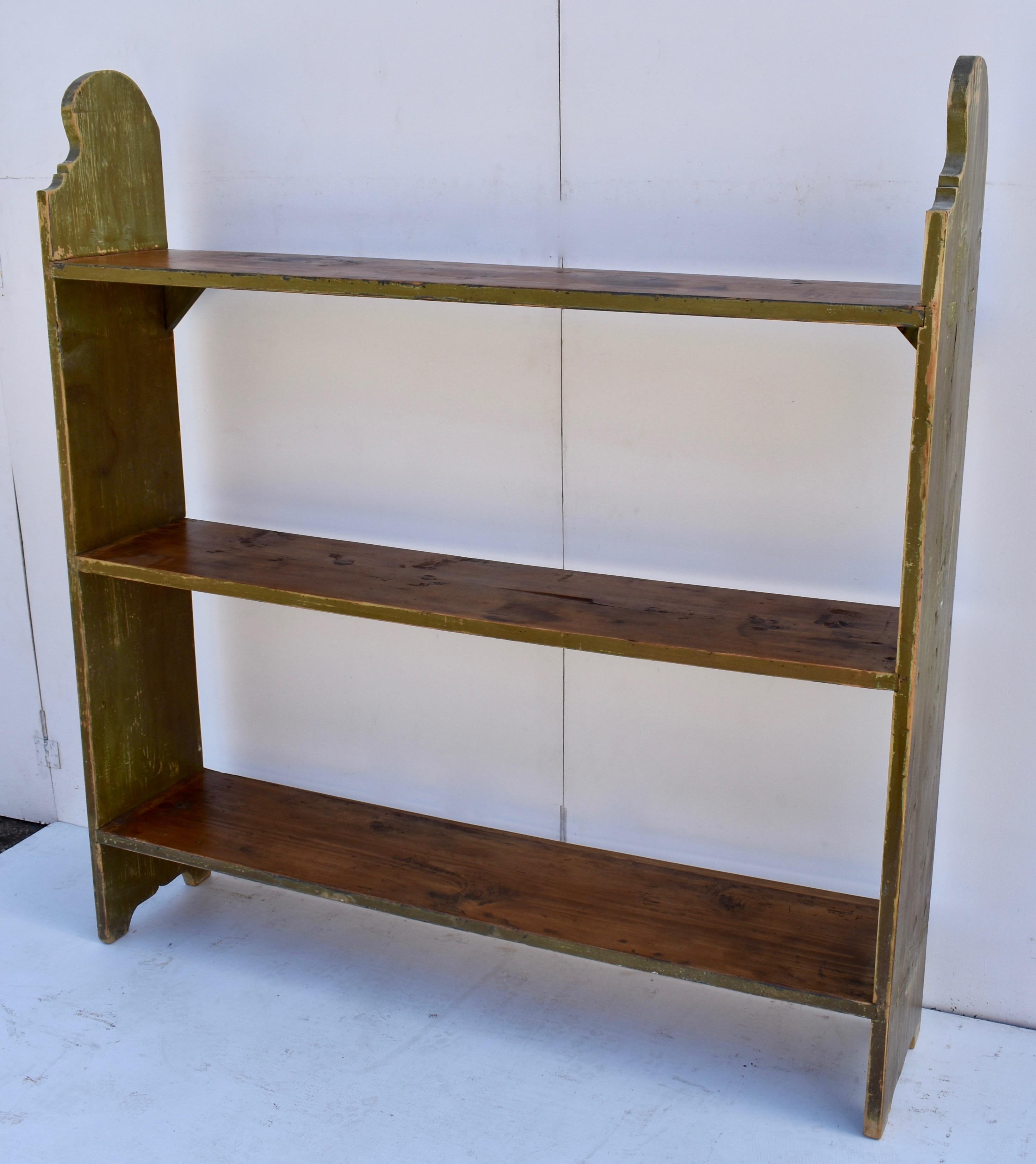 Hungarian Painted Pine Bucket Bench or Utility Shelves For Sale