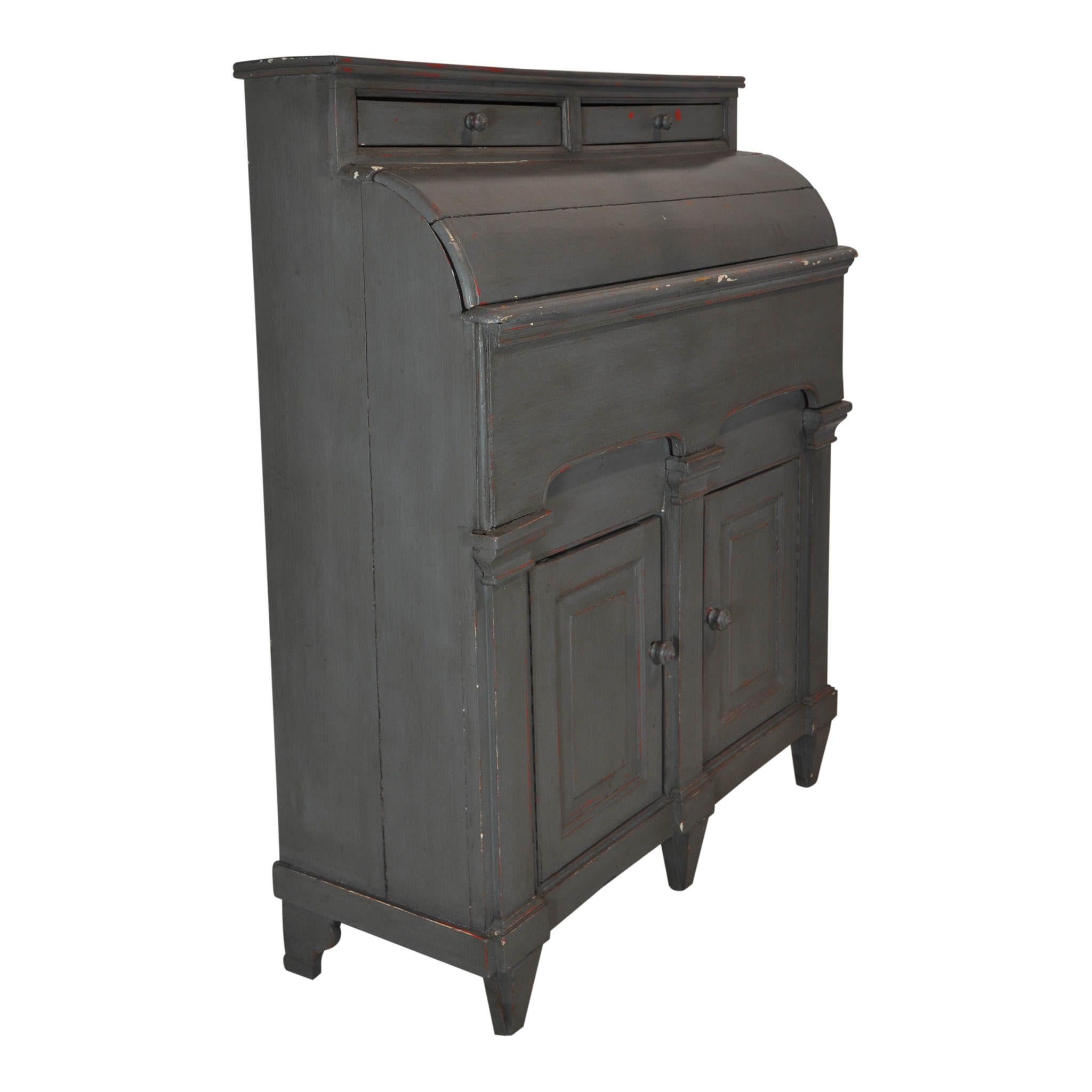 European Painted Pine Cabinet with Storage Bins, circa 1900 For Sale