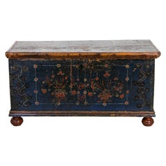 Painted Pine Central European Blanket Chest