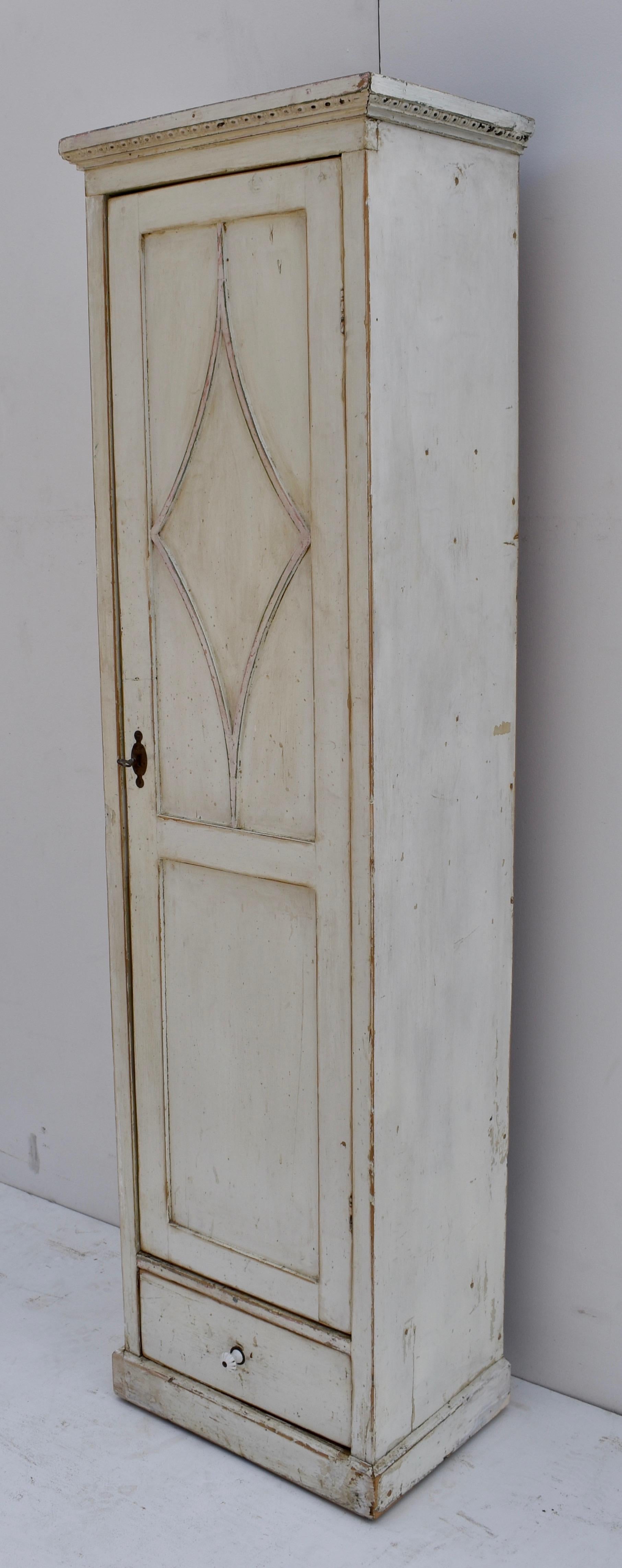 Hungarian Painted Pine Chimney Cupboard