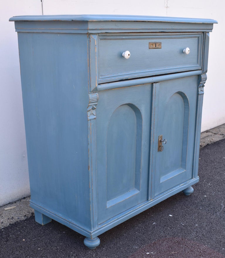 Painted Pine Dresser Base with Two Doors and One Drawer For Sale at 1stDibs
