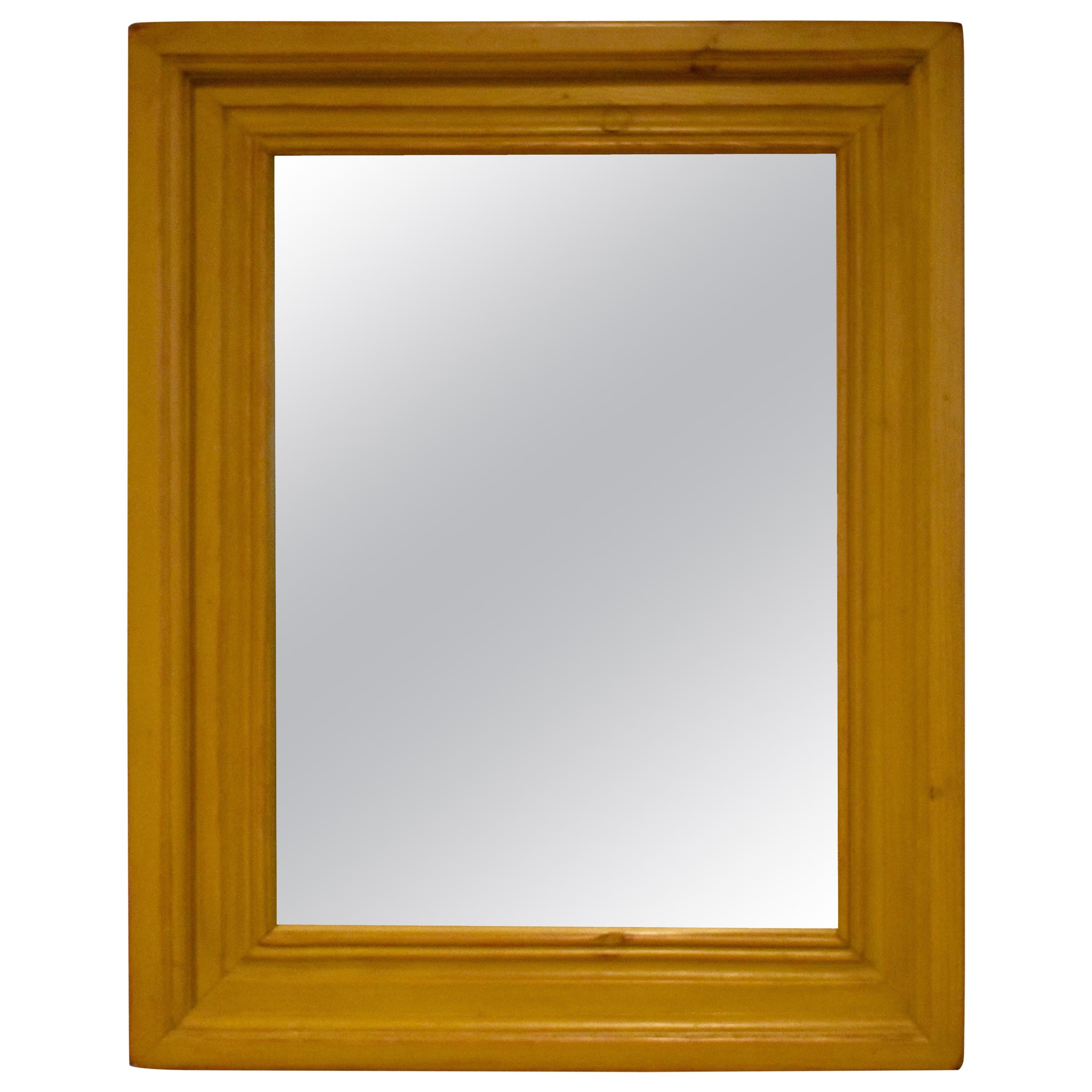 Painted Pine-Framed Wall Mirror For Sale