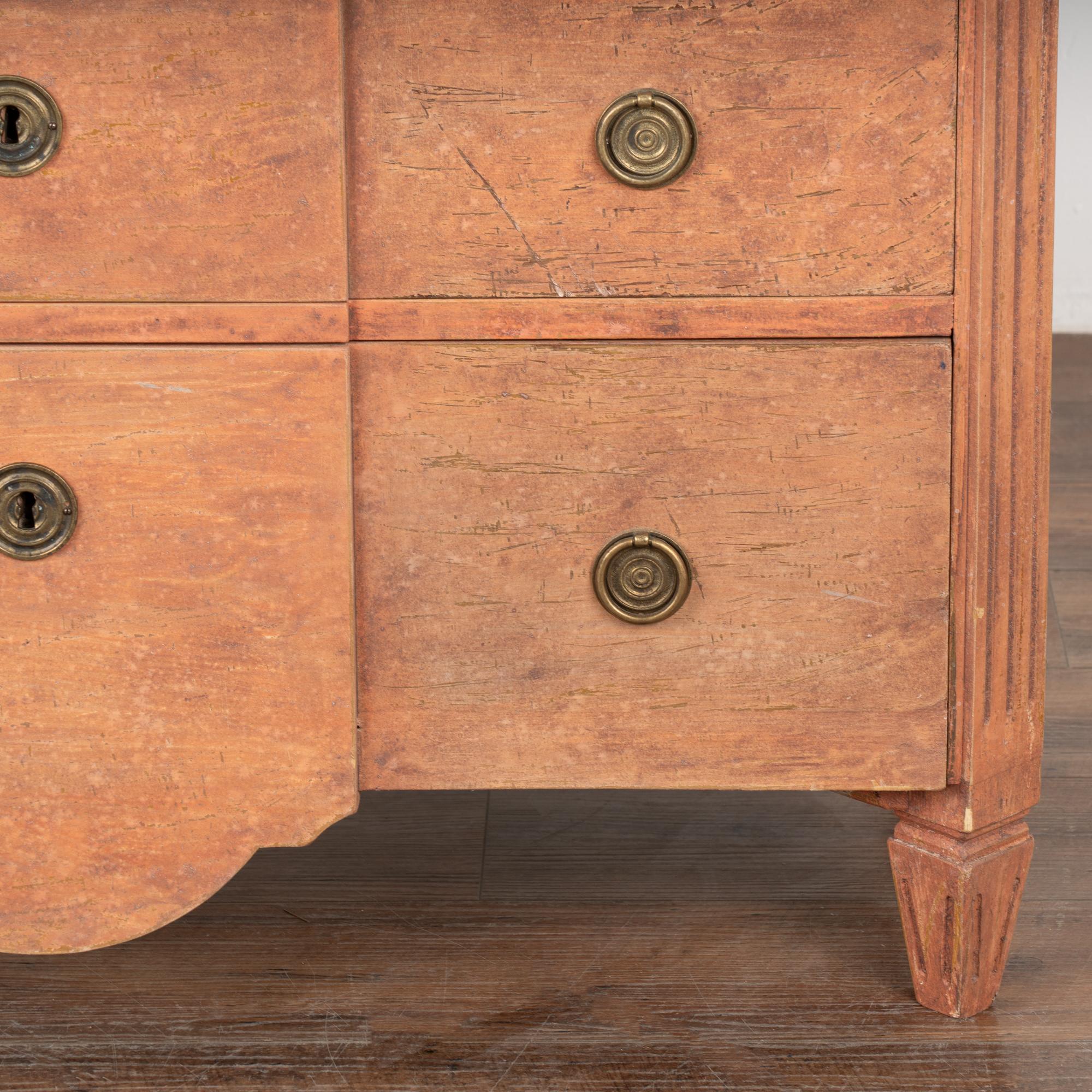 Painted Pine Gustavian Chest of Three Drawers, Sweden circa 1840-60 For Sale 5