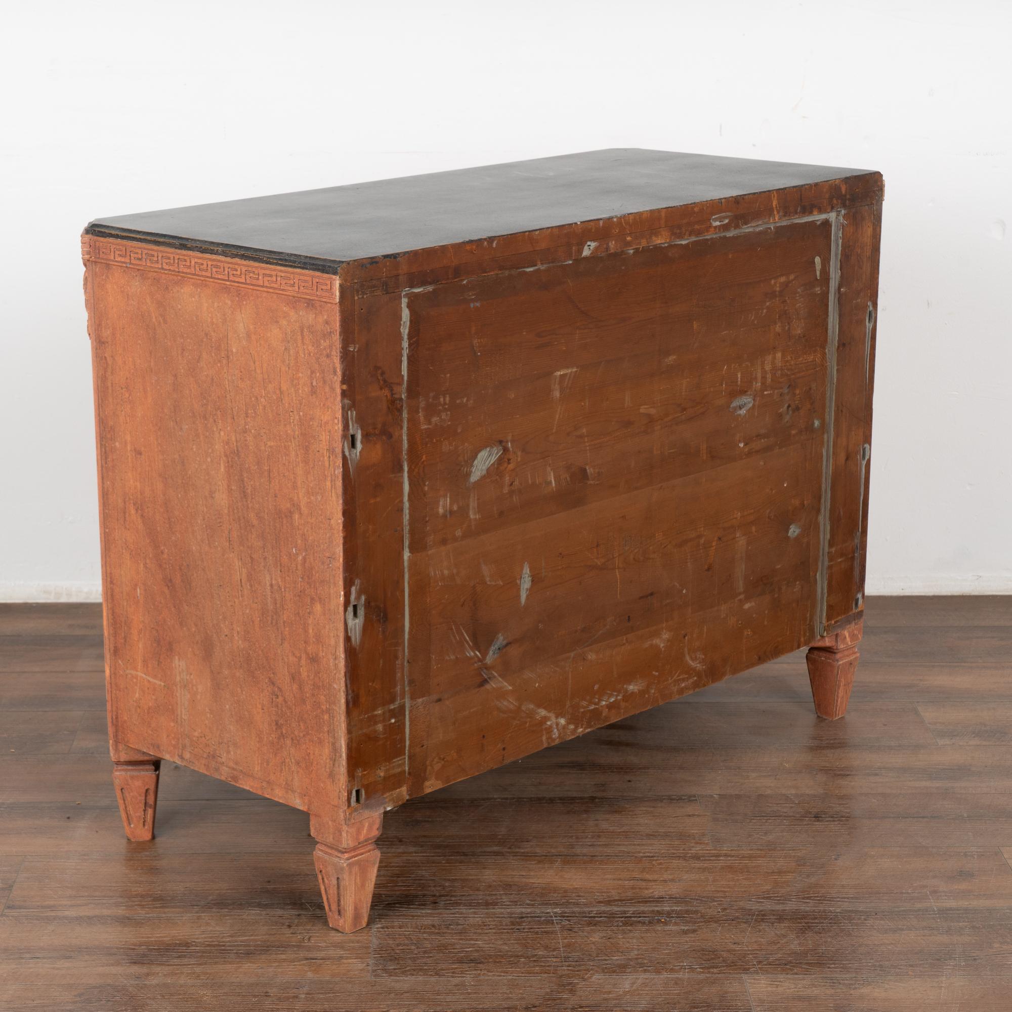 Painted Pine Gustavian Chest of Three Drawers, Sweden circa 1840-60 For Sale 7