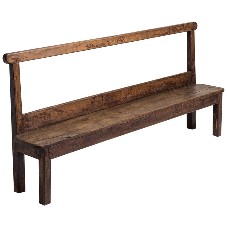 Painted Pine Hall Bench, England, circa 19th Century at 1stDibs