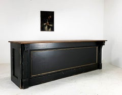 Painted Pine Oak Black Haberdashery Shop Counter Kitchen Island Waiter Station