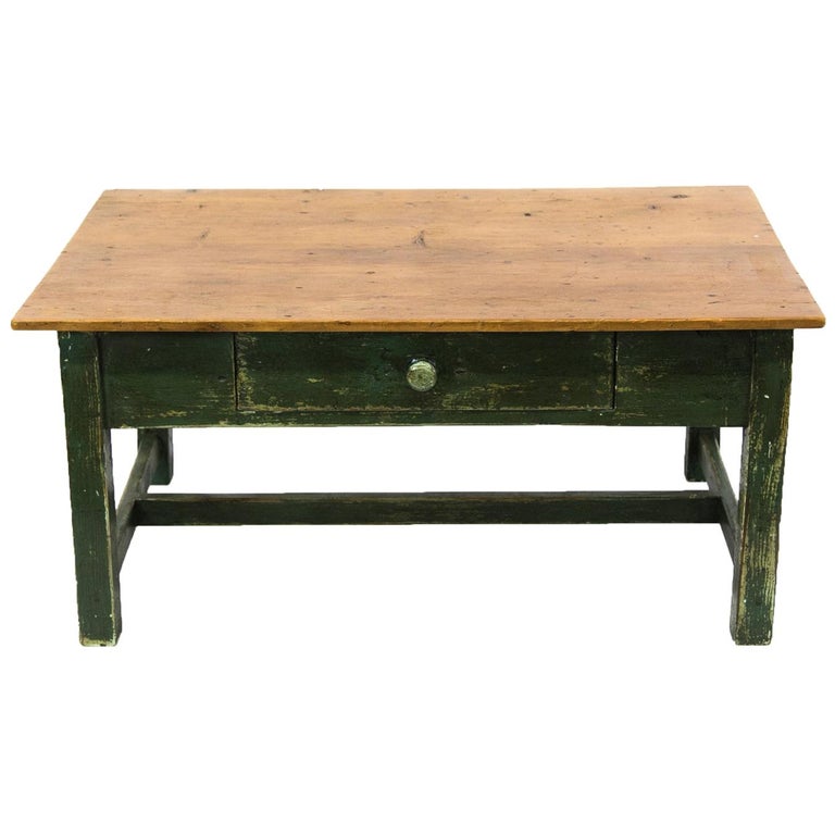Painted Pine OneDrawer Coffee Table at 1stDibs