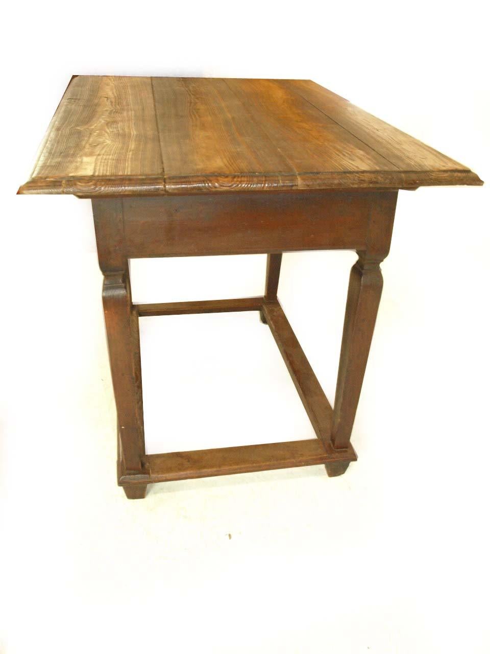 Russian Painted Pine One Drawer Tavern Table For Sale