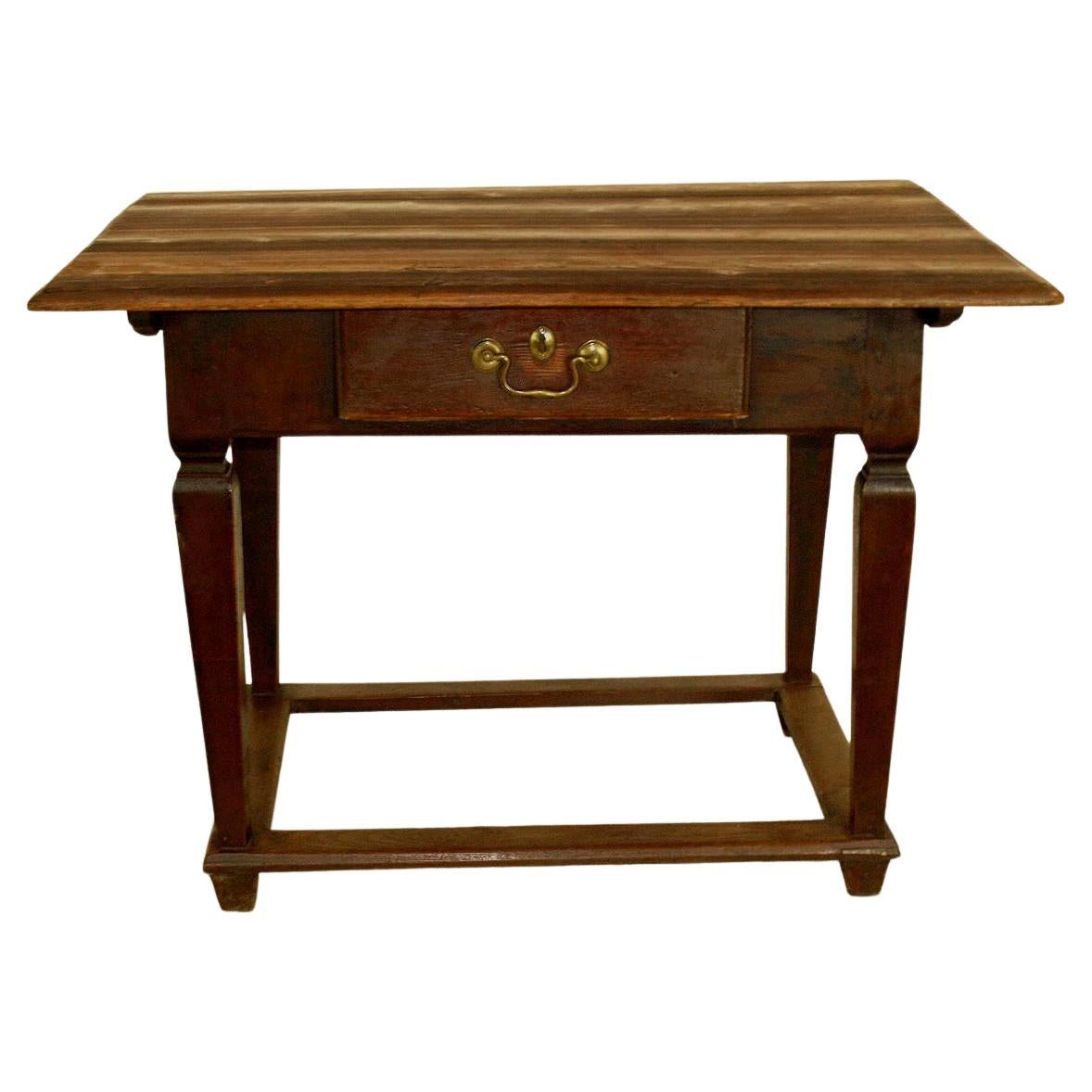 Painted Pine One Drawer Tavern Table For Sale