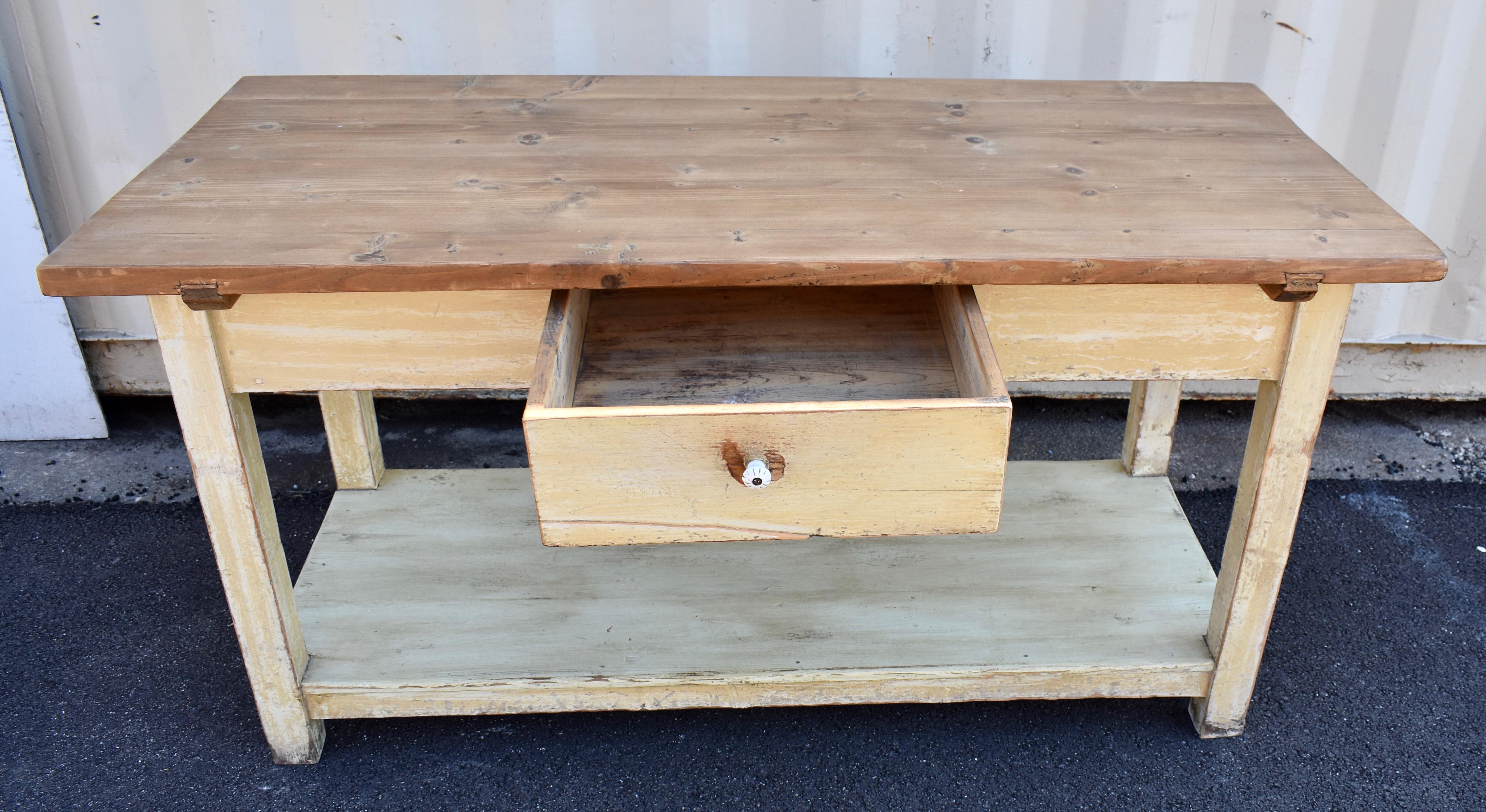 Painted Pine Potboard Work Table 2