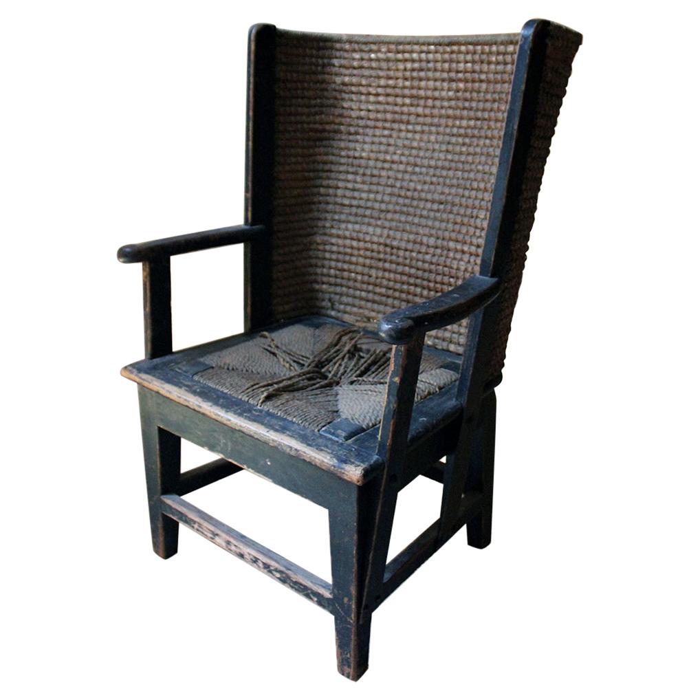 Painted Pine & Rush Child’s Orkney Armchair by D.M. Kirkness & Liberty & Co 1910