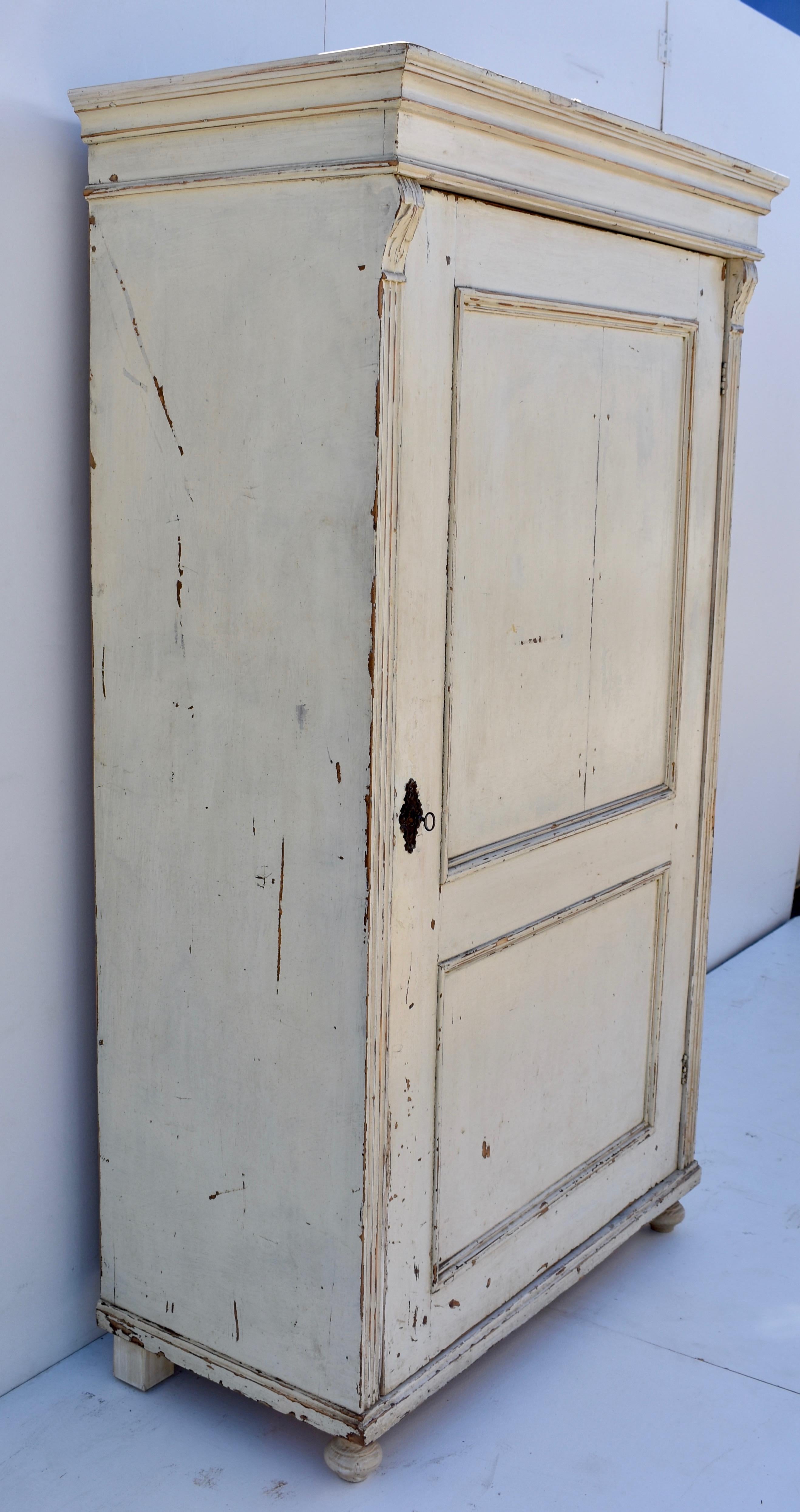 Painted Pine Single Door Wardrobe at 1stDibs pine painted wardrobes