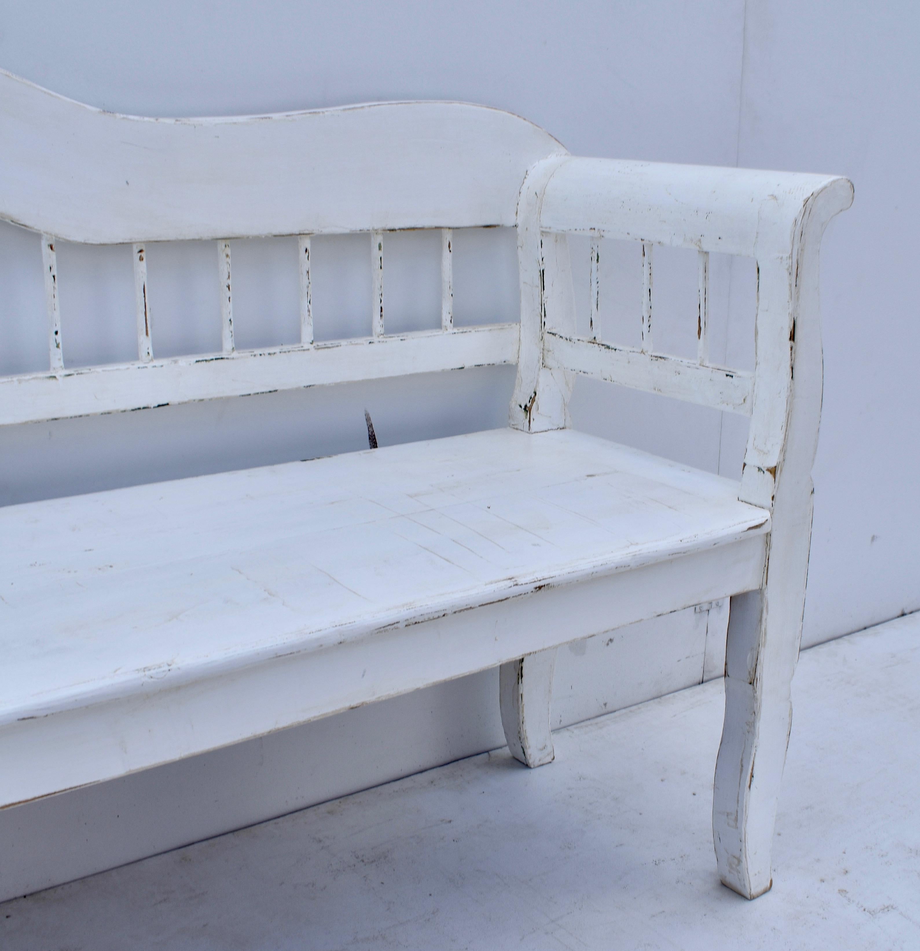 Painted Pine Spindle-Back Bench or Settle 5