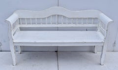 Painted Pine Spindle-Back Bench or Settle