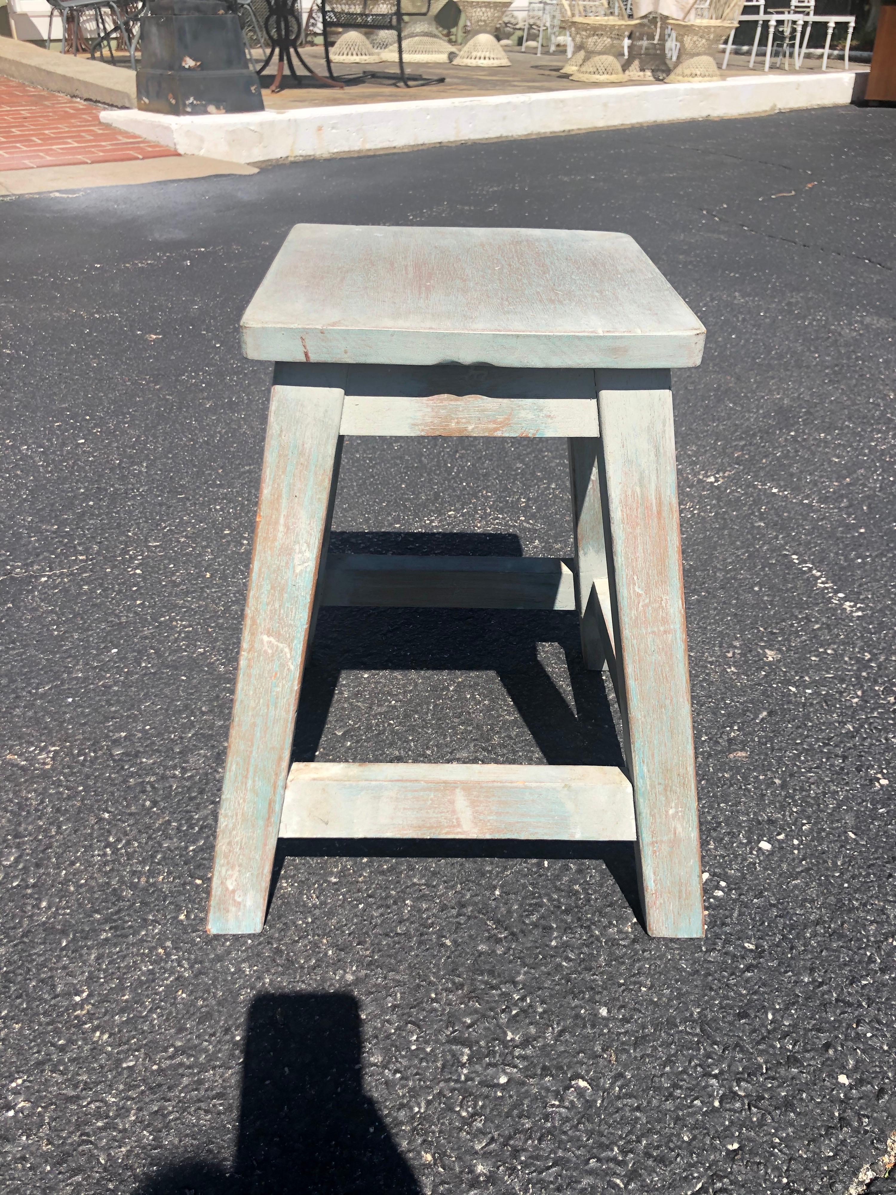 Painted Pine Stool or Small Table 4