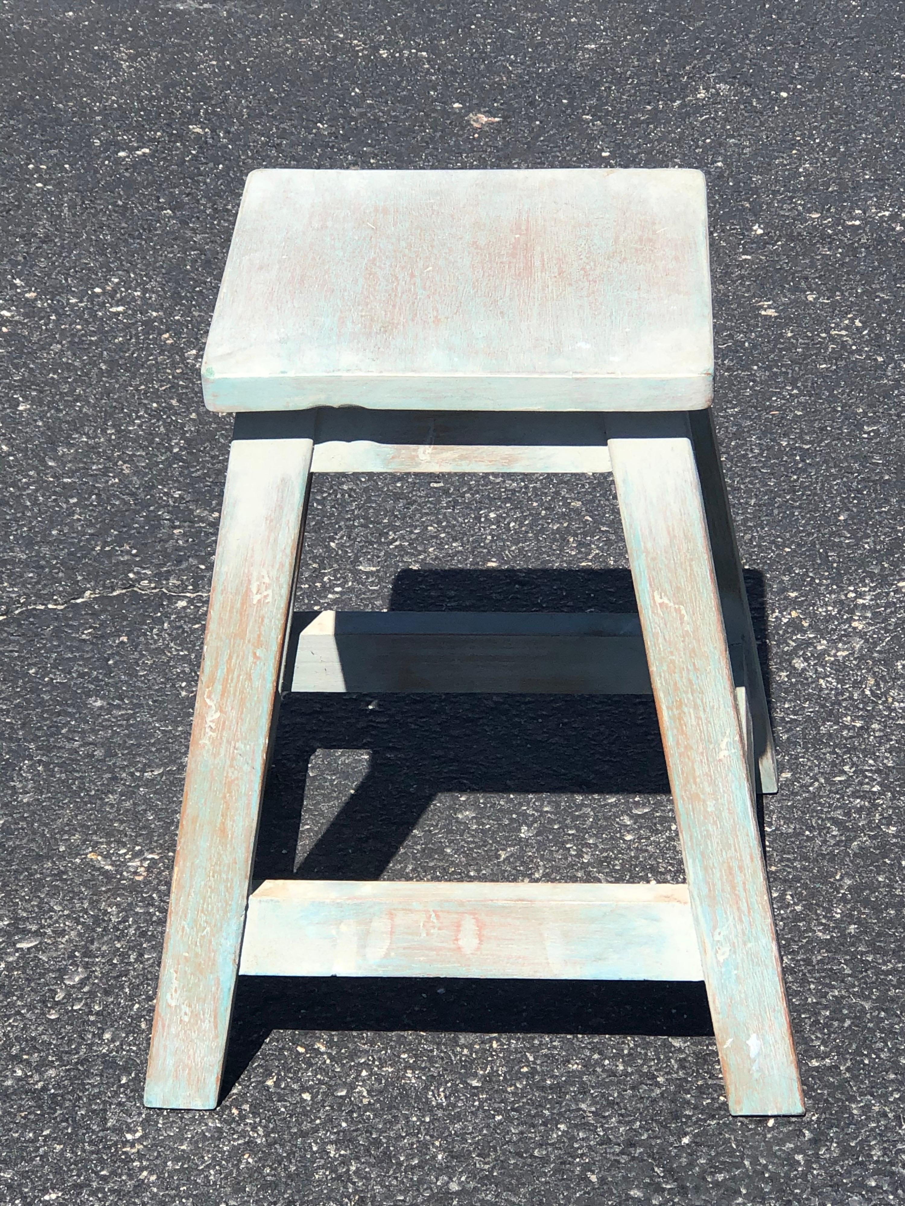 Painted Pine Stool or Small Table 13