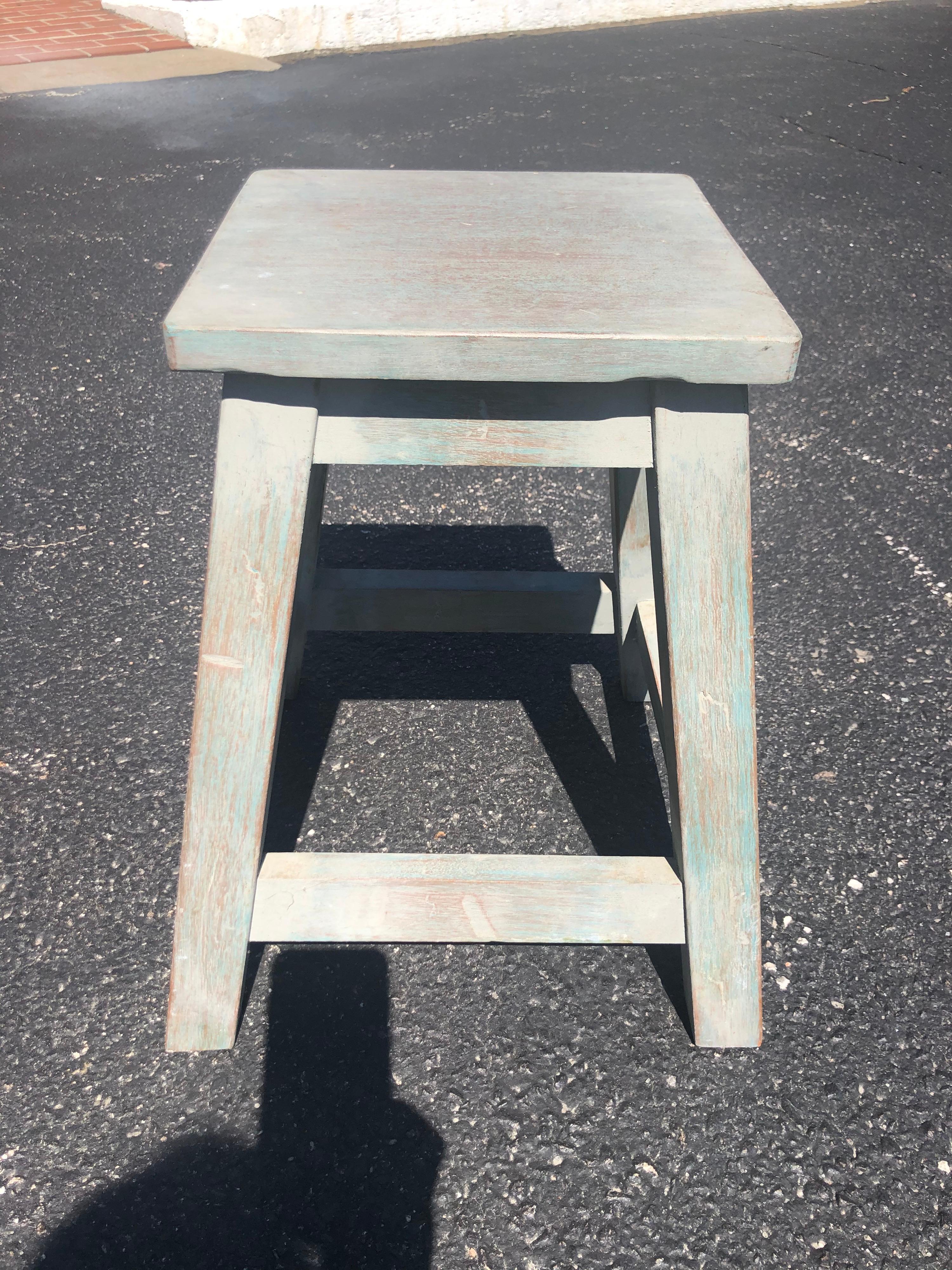 Painted Pine Stool or Small Table 14