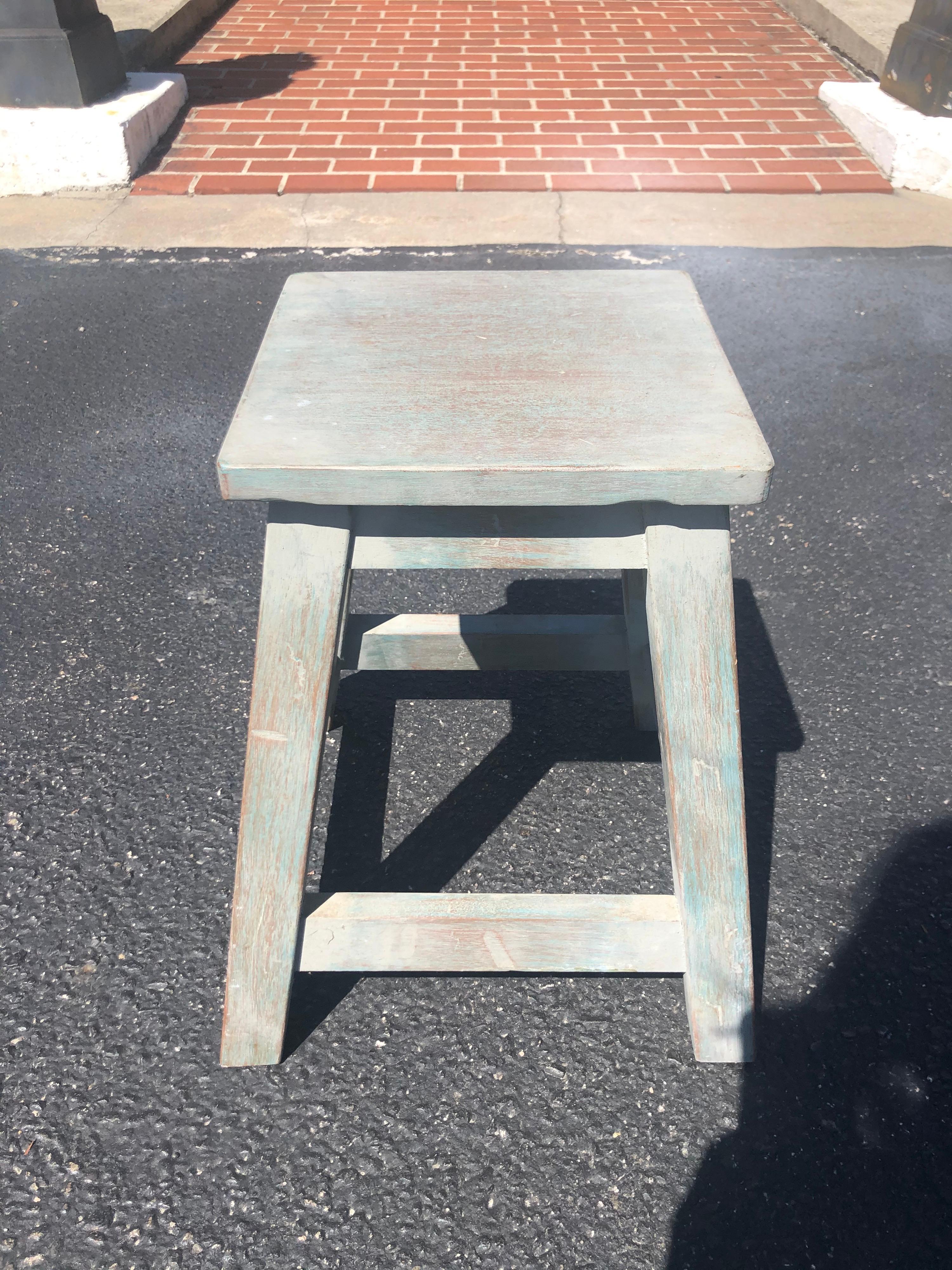 Country Painted Pine Stool or Small Table