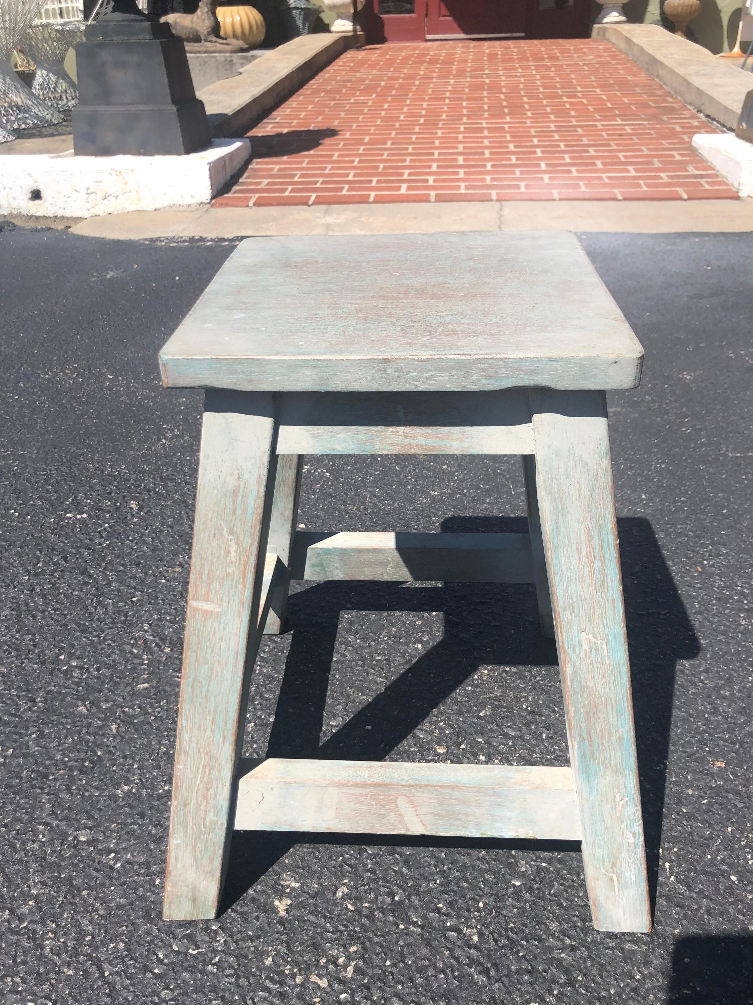Contemporary Painted Pine Stool or Small Table
