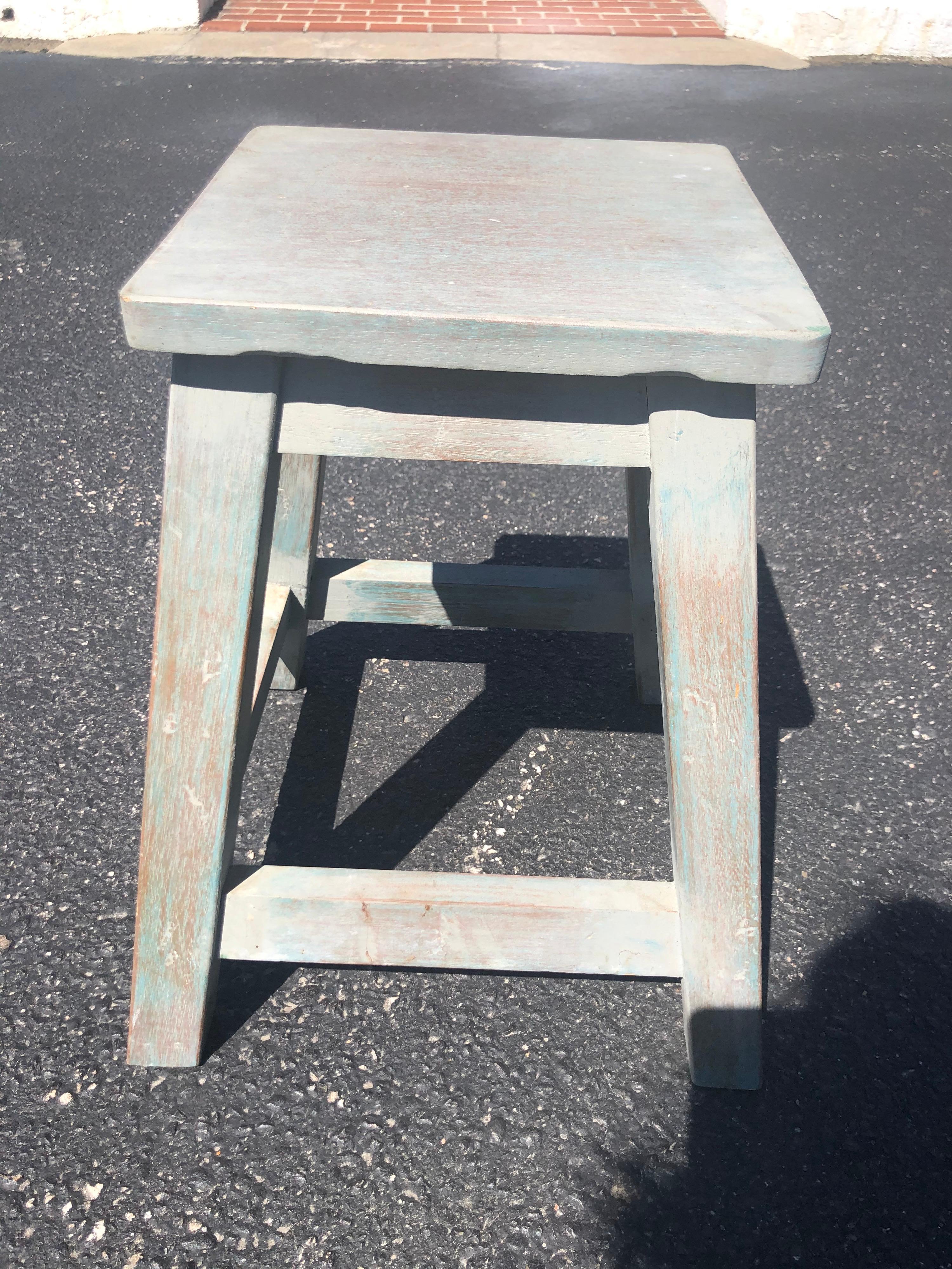 Painted Pine Stool or Small Table 3