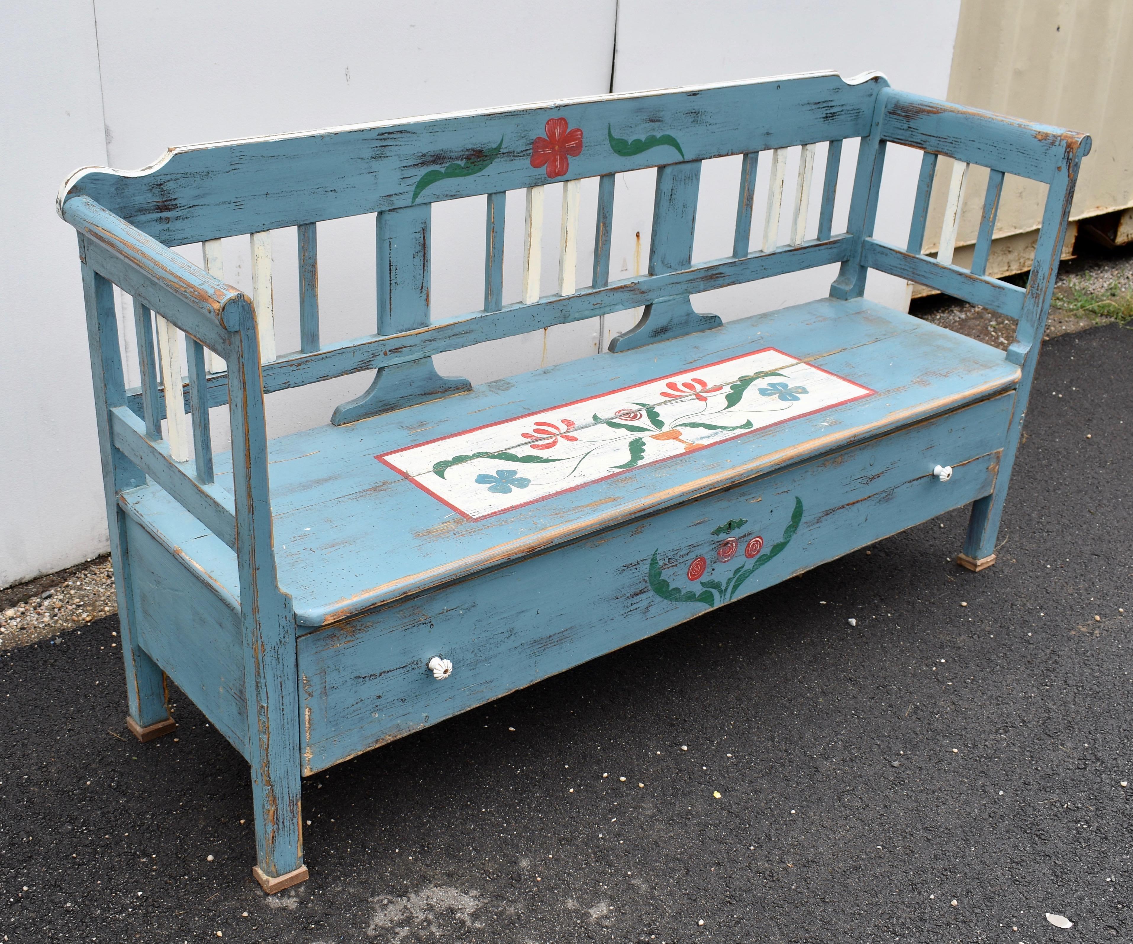 antique bench with storage