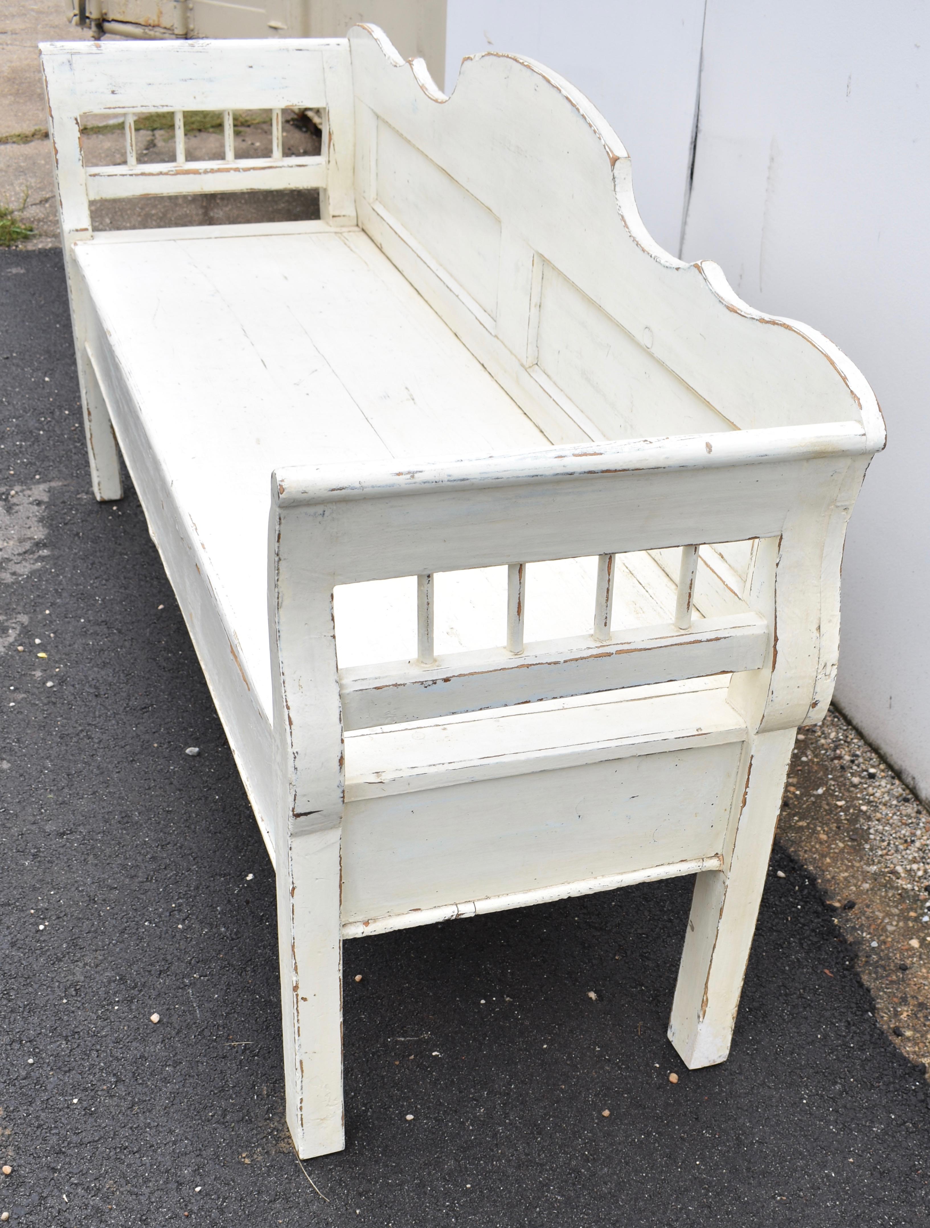 Painted Pine Storage Bench or Settle 1