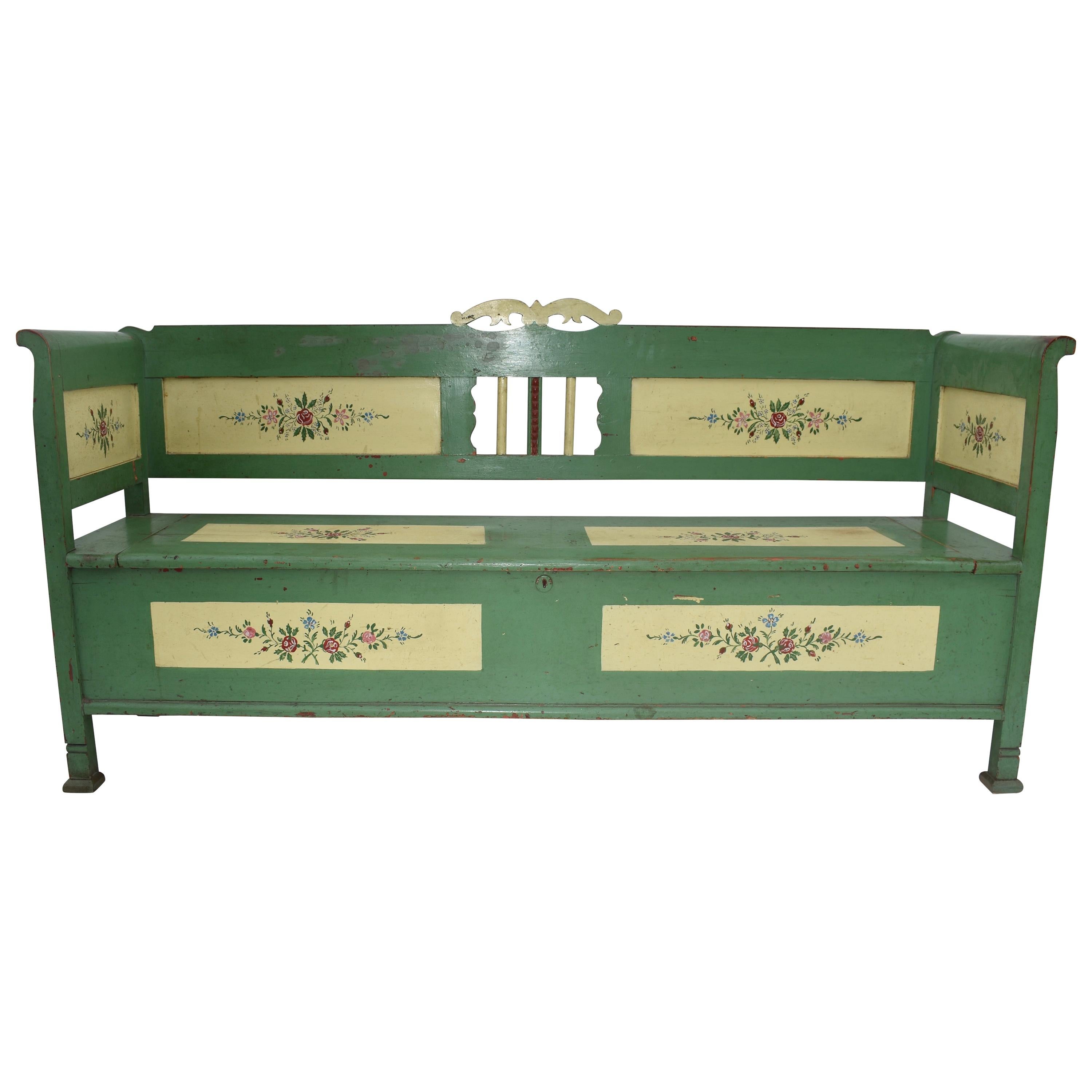 Painted Pine Storage Bench or Settle