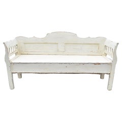 Antique Painted Pine Storage Bench or Settle
