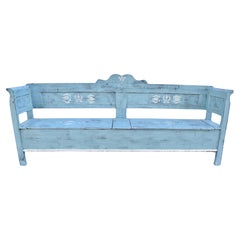 Vintage Painted Pine Storage Bench or Settle