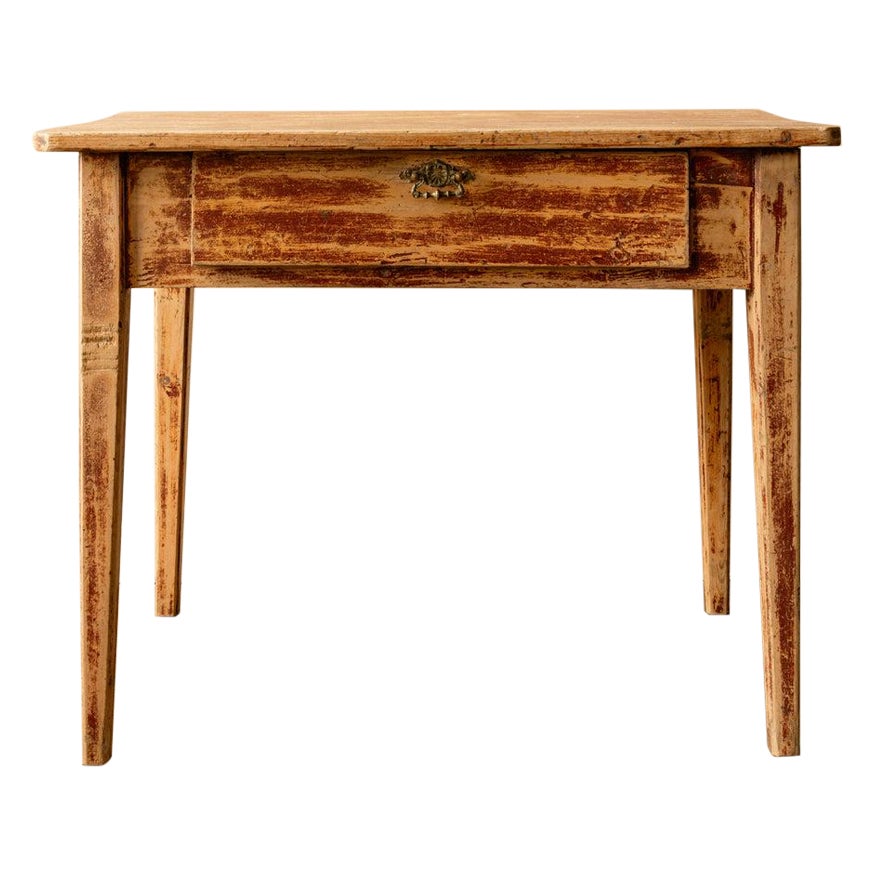 Painted Pine Table, Sweden, 19th Century