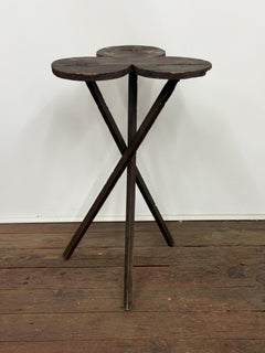Painted Pine Three Leaf Clover Side Table, Folk Art, Circa 1900