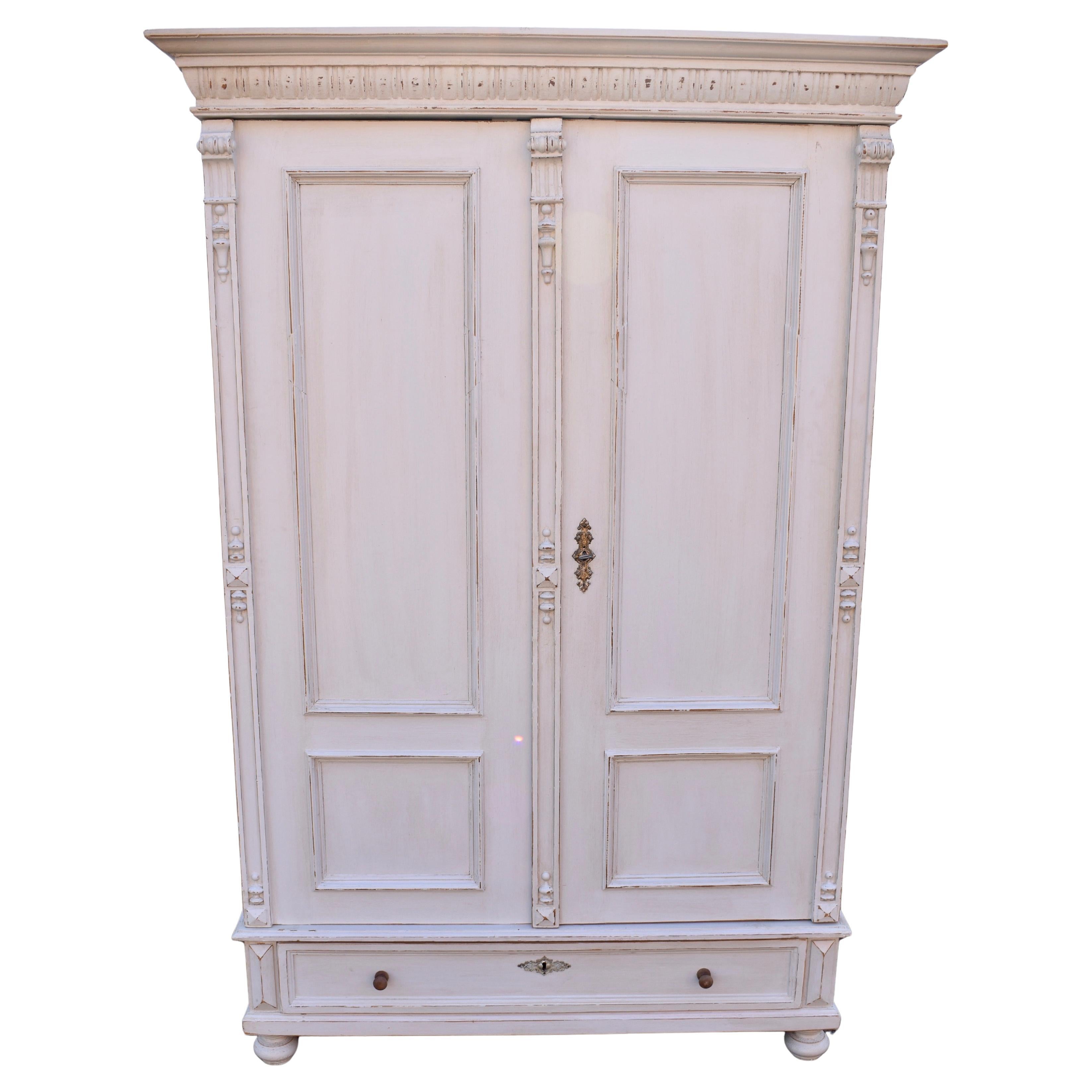 Black Painted Two Door Pine Armoire, Denmark circa 1830-50 For Sale at ...