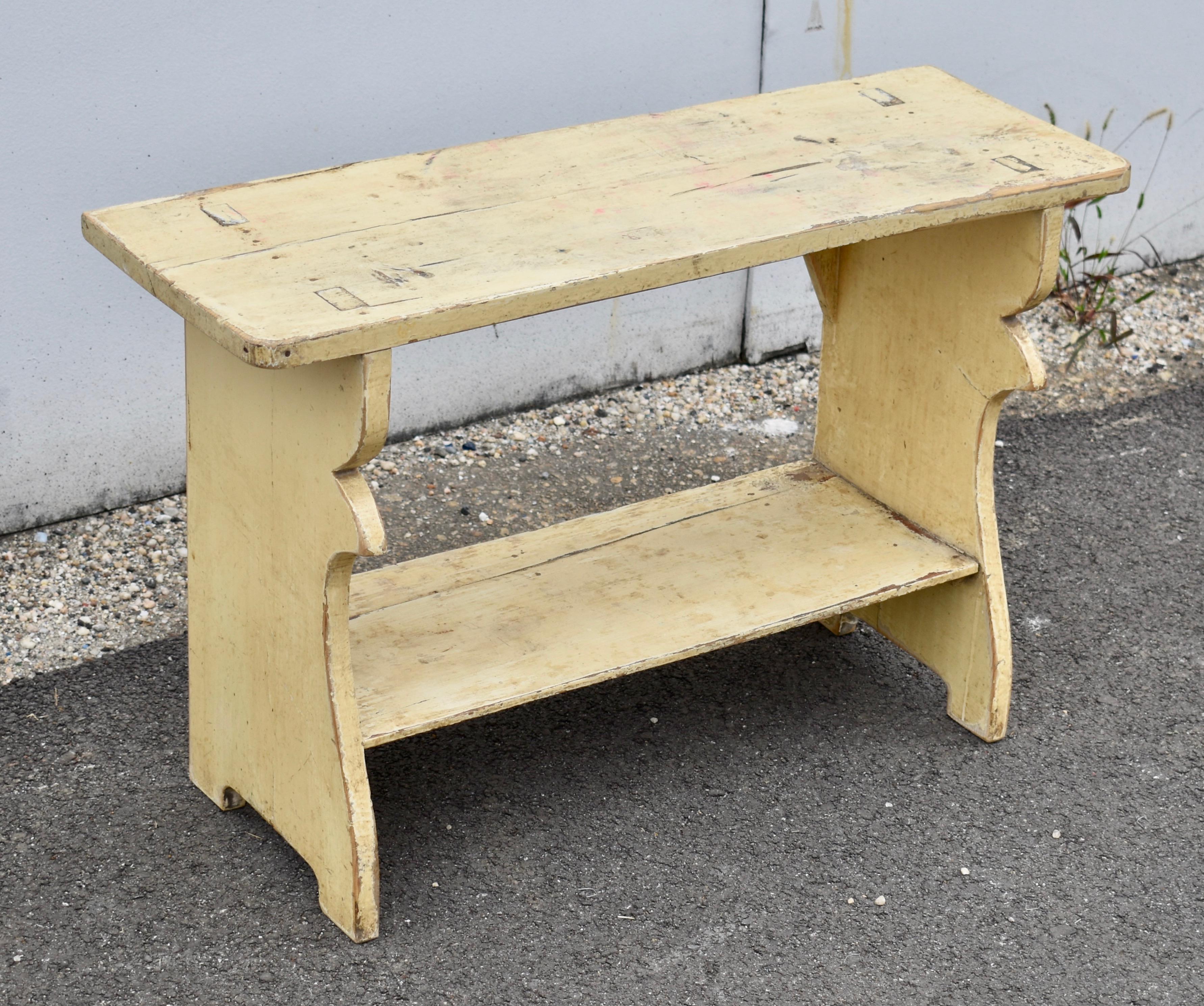 Hungarian Painted Pine Water Bench For Sale