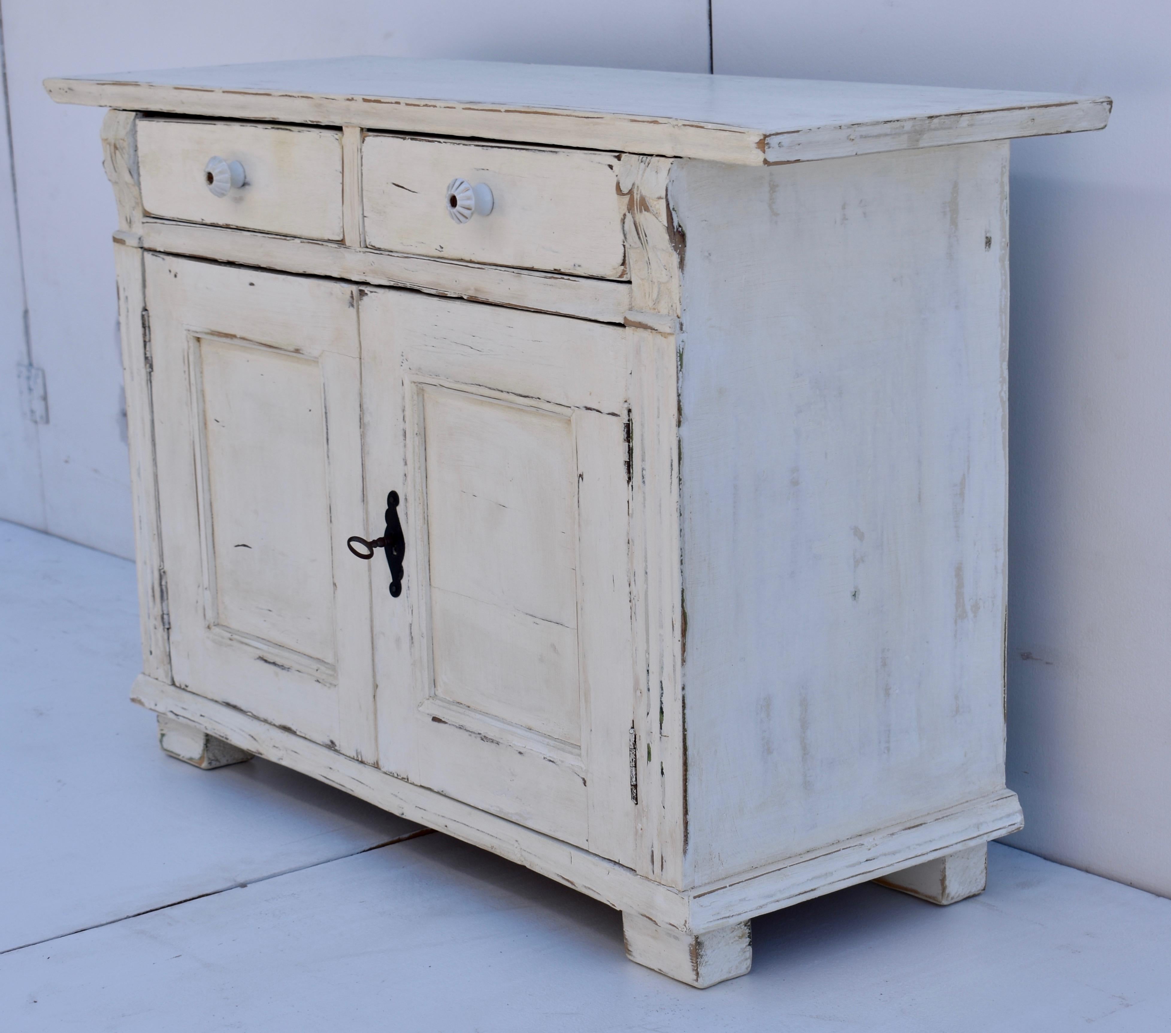 20th Century Painted Pine Water Cupboard For Sale