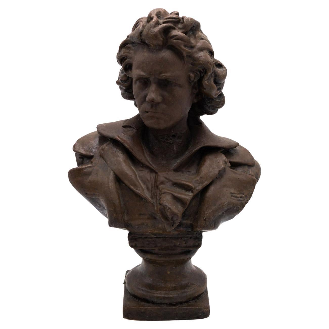 Painted Plaster Beethoven Bust