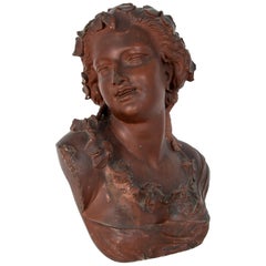 Painted Plaster Bust Architectural Decoration