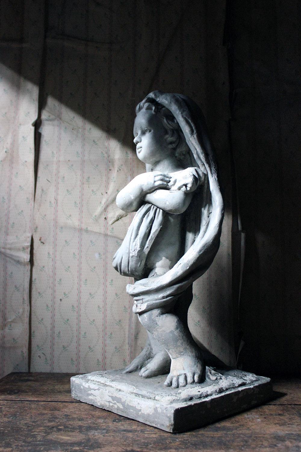 Painted Plaster Figure of a Putto, circa 1900 2