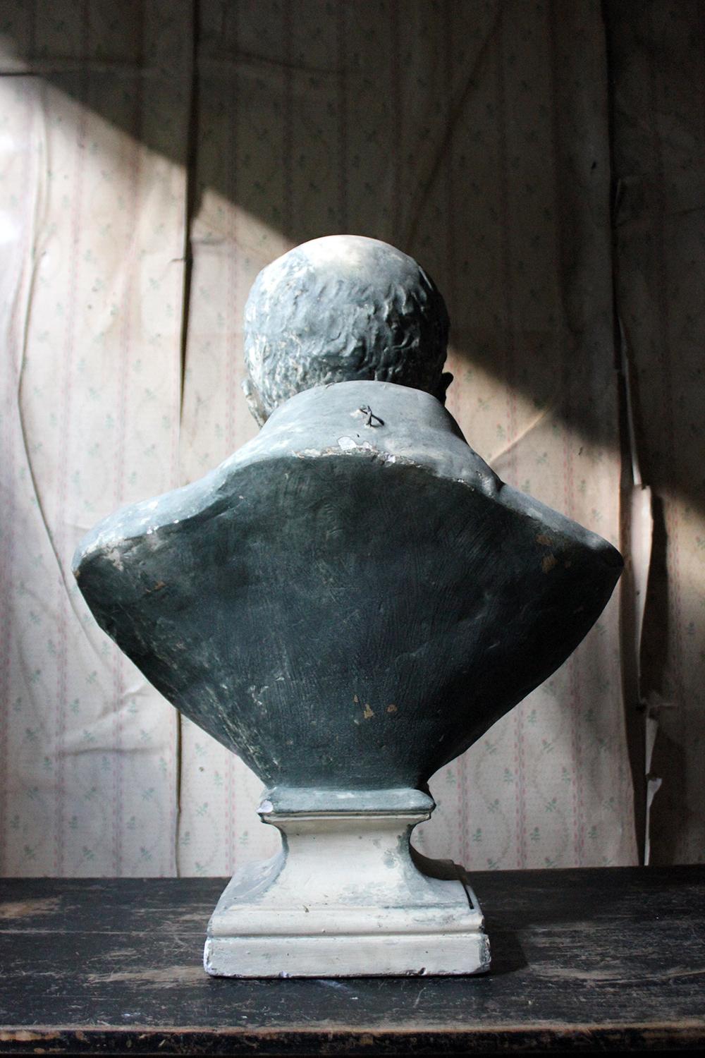 Painted Plaster Portrait Library Bust of a Priest, Milford House 7