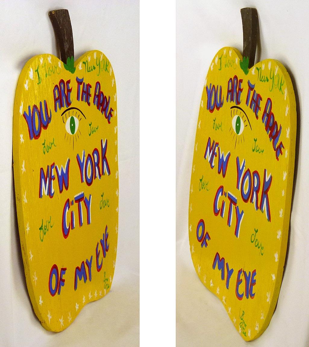 American Painted Plywood Cutout by Benny Carter You Are the Apple of My Eye New York City For Sale
