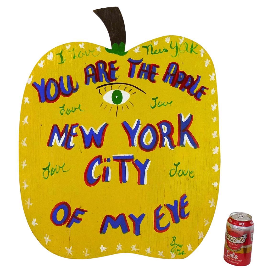 Painted Plywood Cutout by Benny Carter You Are the Apple of My Eye New York City For Sale