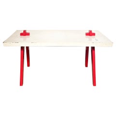 Vintage Painted Plywood Knock-Down Coffee Table with Pegged Legs - c1950s