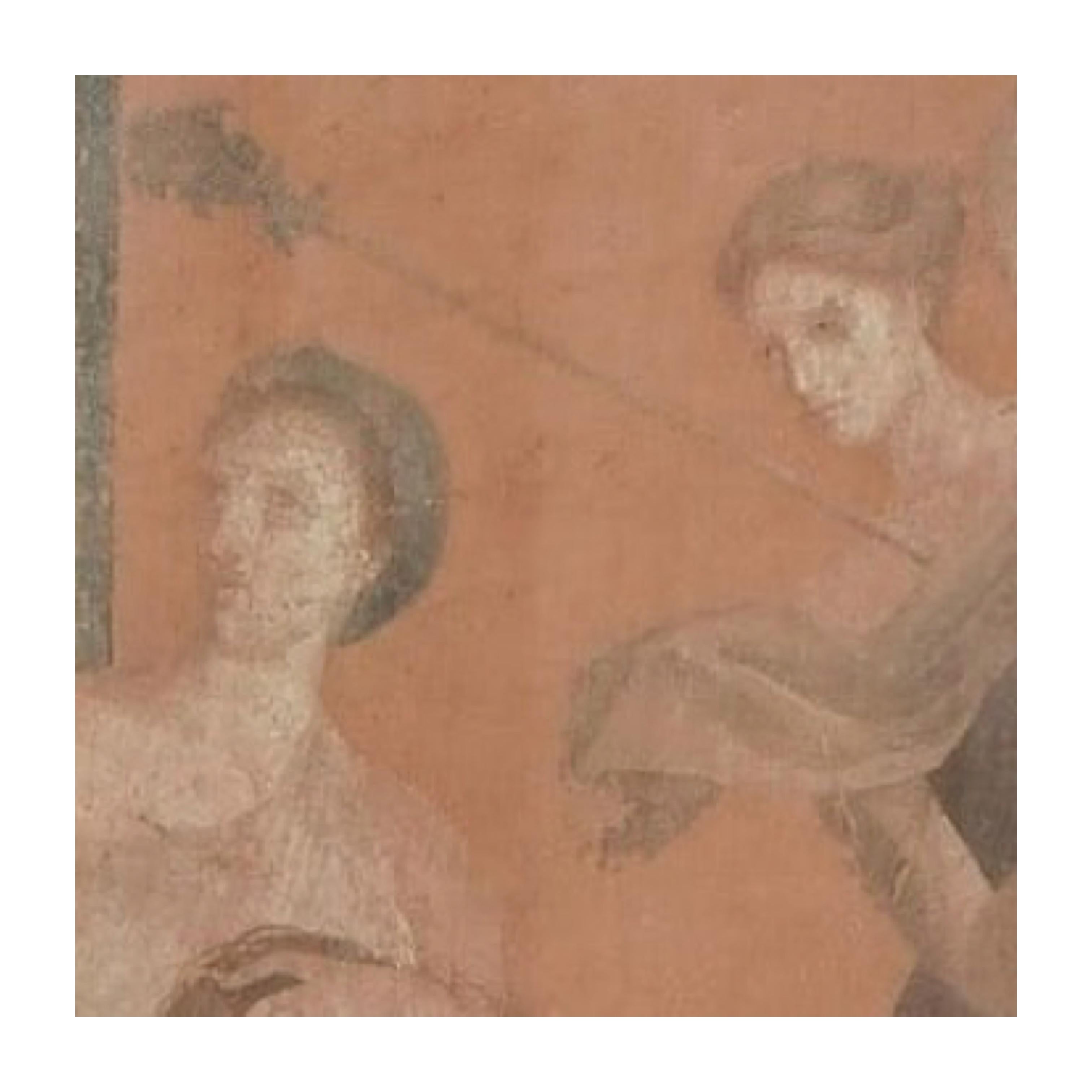 Italiano Pannello di affresco dipinto di Pompei su tela in vendita