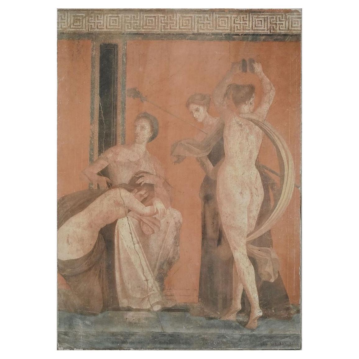 Pannello di affresco dipinto di Pompei su tela in vendita