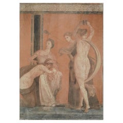 Pannello di affresco dipinto di Pompei su tela