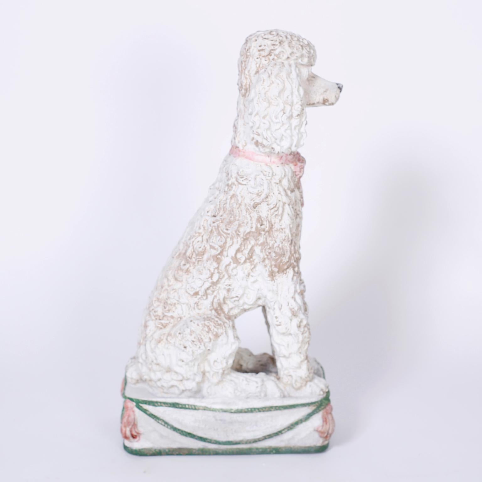 Italian Painted Poodle Statue