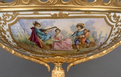 Painted Porcelain and Gilt Bronze Bowl - XIXᵉ Century, Louis XV Style.