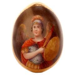 Painted porcelain Easter egg, depicting the Archangel Michael, Russia, 1880.