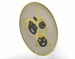 Painted Porcelain Plate by Arrigo Finzi, Mid-20th Century