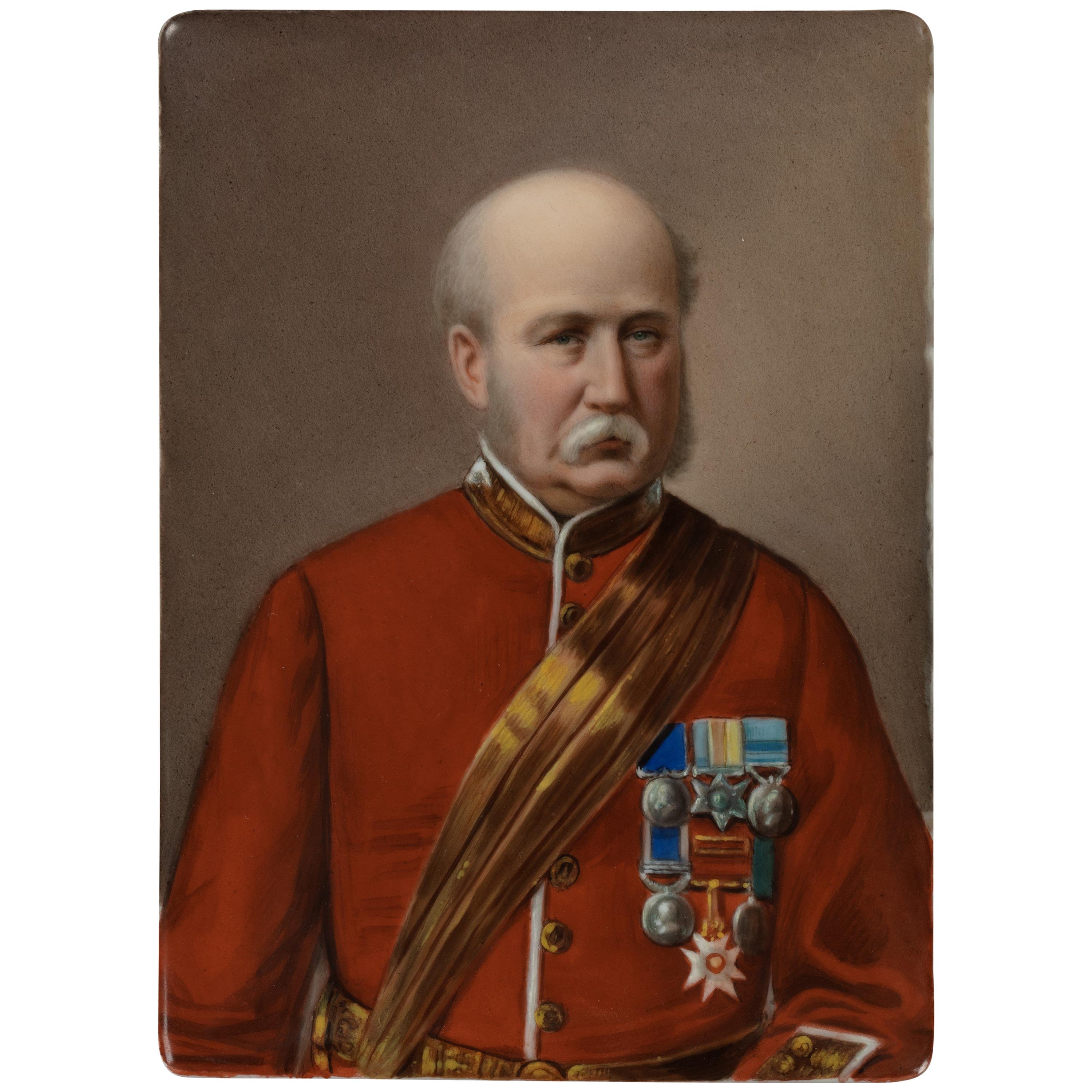 Painted Porcelain Portrait of Field Marshal Frederick Sleigh Roberts For Sale